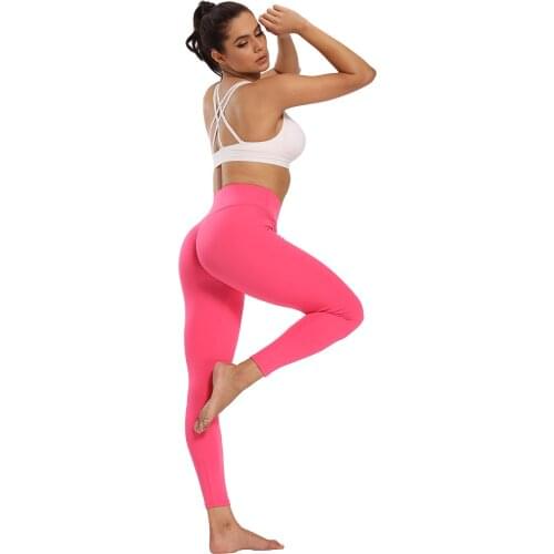 Women summer long leg cotton fabric yoga pants sports tights woman