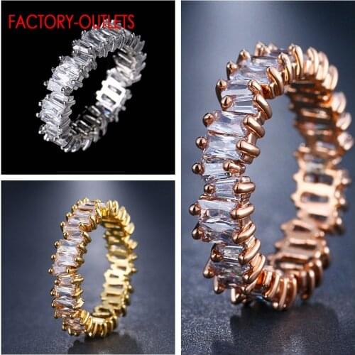 Elegant Crystal Finger Ring Exquisite Genuine 925 Sterling Silver Rings For Women Girls Wedding Engagement Birthday Jewelry Gift