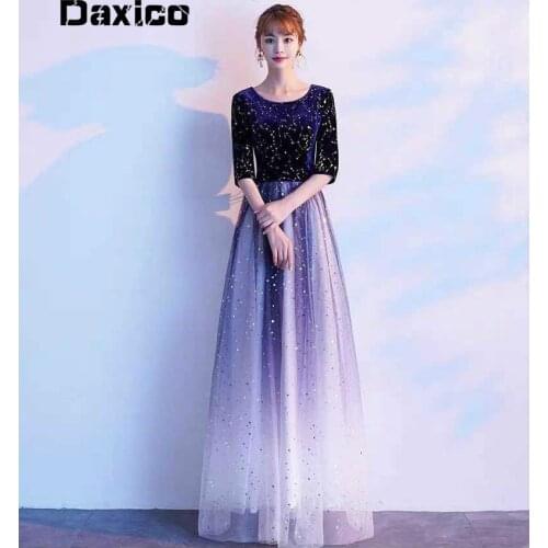 Lady Paillette Evening Dress Lady Traditional Chinese Wedding Dresses for Women Chi Pao Party Long Choengsam Half Sleeve Qipao