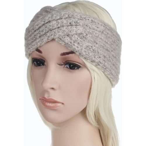 1pcs Womens Wool Headbands Knitted Twisted Turban Mohair Head Wrap Bandage Winter Ear Warmer Girls Hairband Hair Accessories