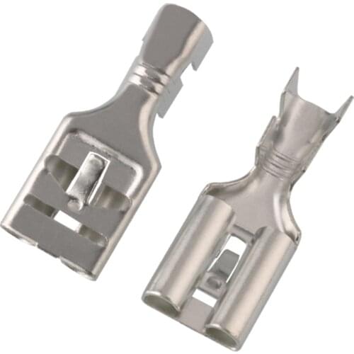 100/200pcs 9.5 Plug spring terminal Automobile high current terminal block Straight plug barbed DJ621-E9.5x1.2C