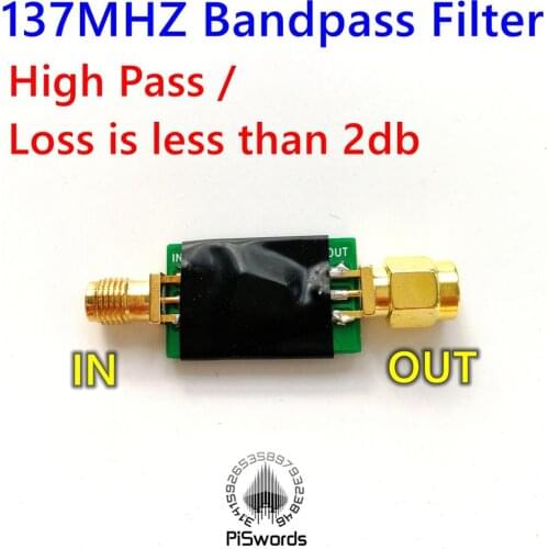 137MHZ Band PASS Bandpass High Pass Filter 130MHZ-145MHz Special For Weather Meteorological Satellite Piswords