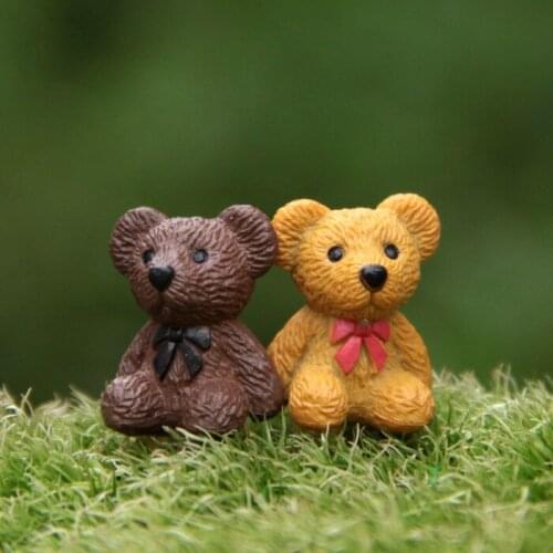 2Pc Mini Animal Lovers Micro Landscape Fairy Garden Miniatures Gnomes Moss Terrariums Resin Crafts Figurines For Home Decoration