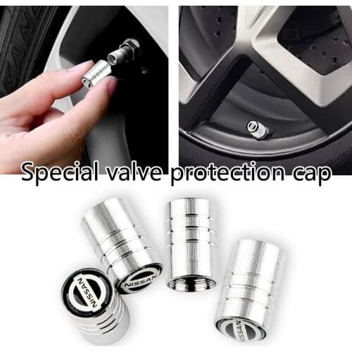 4 Pcs Car Tyre Air Stems Cove Wheel Round Tire Valve Caps Car Tire Valve for Nissans Nismo X-trail Almera Qashqai Tiida Teana