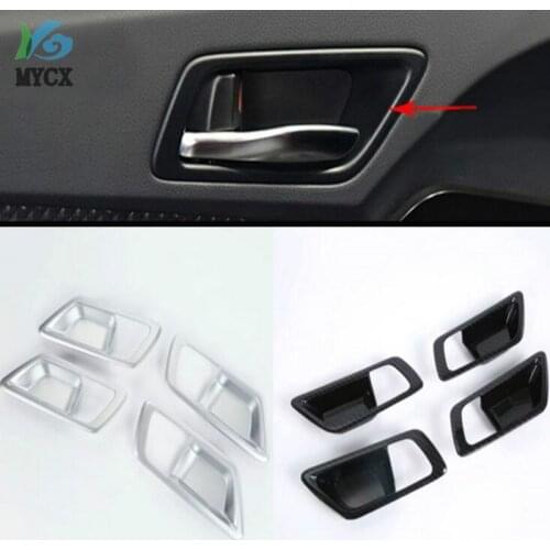 4pcs Carbon Fiber ABS car Interior door shake handshandle car accessories For 2016 2017 2018 Toyota C-HR CHR C HR