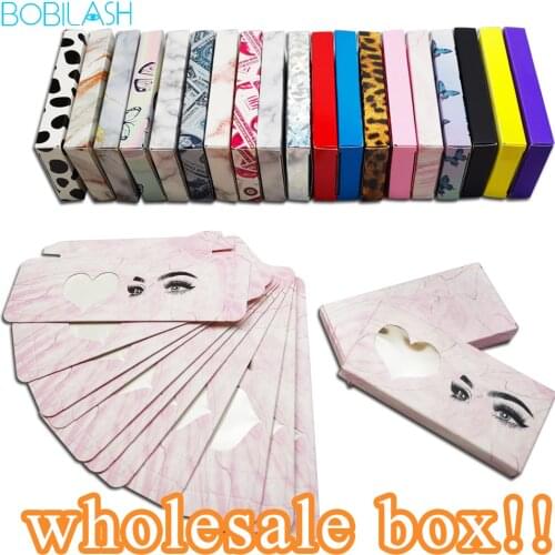 5/50/100Pcs Eyelash Packaging Box Wholesale 3D Mink Lashes Bulk Empty Box 25mm Mink Eyelashes Cases False Lashes Paper Box