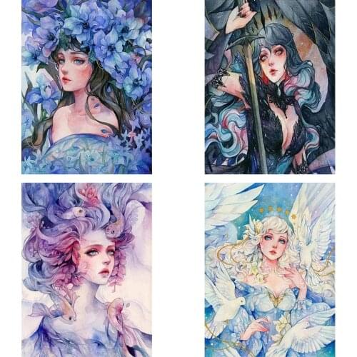 Diy 5d Full Diamond Embroidery Cartoon Square Round Diamond Painting Comic Flower Girl Mosaic Furniture Decoration Hobby Gift