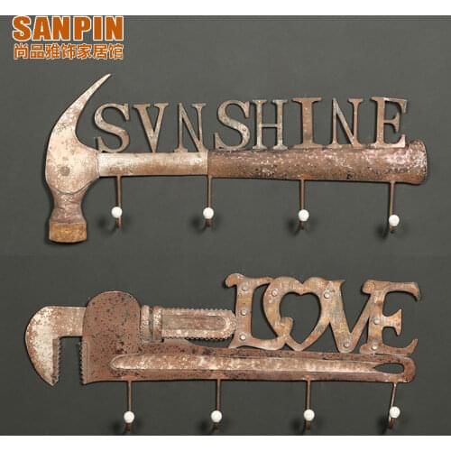 American country retro cafe bar clothing shop industrial wind creative decorative wall hooks wall ornaments