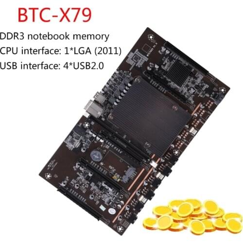 X79-H61 Miner Motherboard LGA 2011 5x PCI-E 8X Graphics Card Slot 60mm Distance For Eth Btc Miner Supports 3060 GPU AXYB