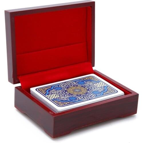 Wooden box playing cards container storage case packing poker bridge box 10.5cm x 7.5cm x 4.3cm
