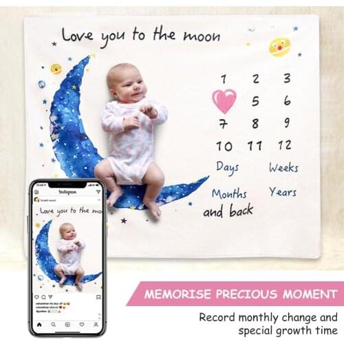 Baby Photography Blanket Flannel Milestone Photo taking Photography Props Growth Memorial Blanket Air Conditioning Blanket