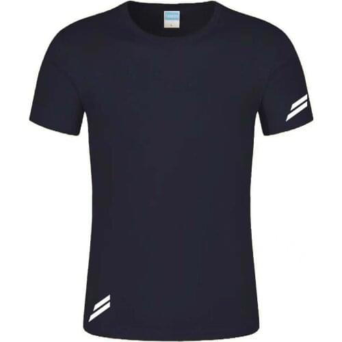 2021 new summer round neck T-shirt solid color leisure sports mens short sleeve youth straight top