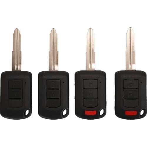 Jingyuqin 10pcs Remote Car Key Fob Shell For Mitsubishi Outlander ASX Lancer EX 2/3/4 Buttons KeyCase Replacement