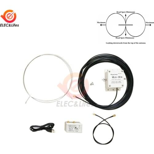 MLA-30+ Plus 500 kHz to 30 MHz Ring Active Receive Antenna Low Noise Medium Shortwave SDR Loop Antenna Short Wave Radio Antenna