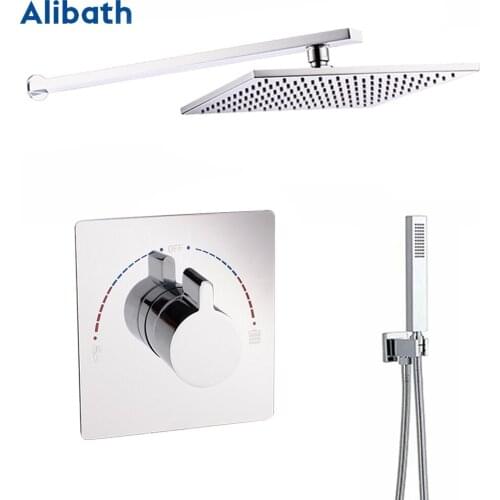 Wall Mount Bathroom Rain Waterfall Shower Faucets Set Concealed Chrome Shower System Bathtub Shower Mixer Faucet Tap