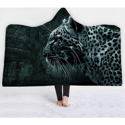 Erocious Leopard blanket Beast high quality blanket keep Warm soft comfortable animal Dark green urban style blanket