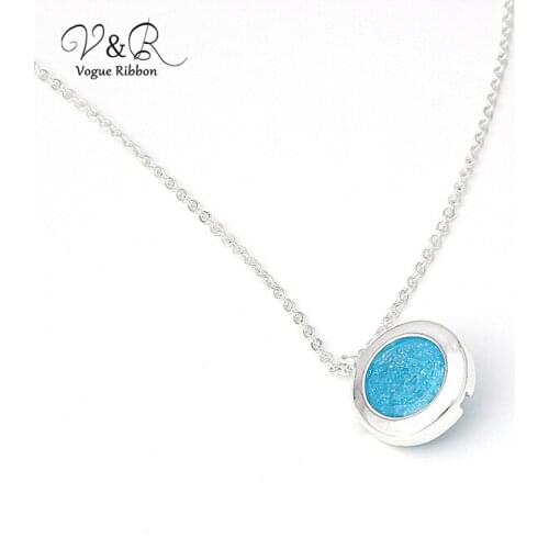 Delicate Blue Drusy Stone Pendent Necklace And Delicate Clover Pendent Necklace 2019 Minimalist Simple Fashion Pendant Necklace