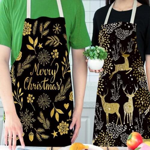 Linen Merry Christmas Apron Christmas Decorations Home Gifts Navidad New Supplies Natal Accessories Year 2020 Christmas Kit N6H1