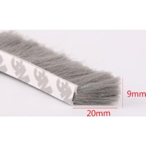 Self-adhesive Sealing Strip Felt Draught Excluder Wool Pile Weatherstrip Door Window Brush Seal 10m 9x20mm Gray White Brown
