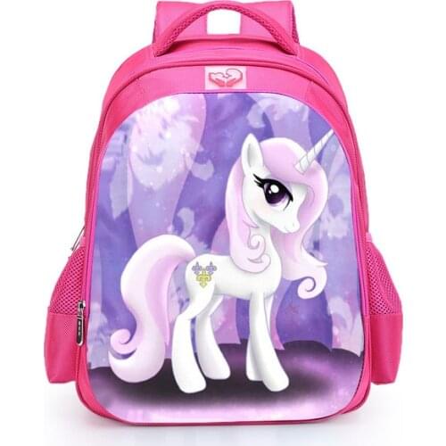 16 Inch New Cartoon Pony Backpack School Children School Bags for Girls Boys Panda Horse Toddler Backpack Kids Book Bag
