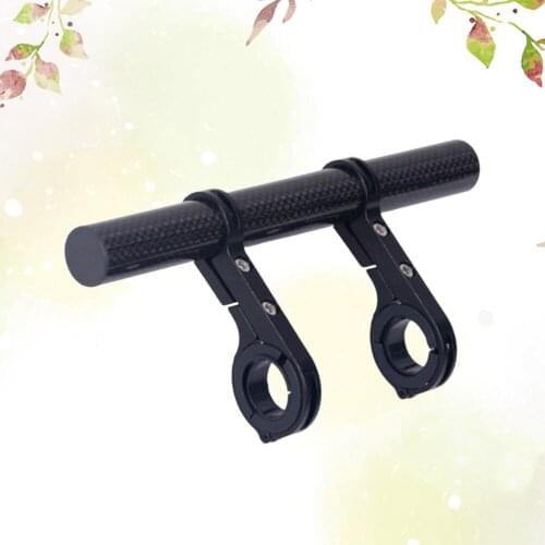 20cm Road Cycling Bike Double Handlebar Extension Mount Carbon Fiber Extender Holder Set Extender Mount Bracket (Black)