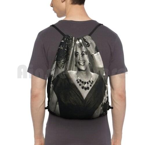 At Home With Joan Backpack Drawstring Bags Gym Bag Waterproof Joan Queen Hollywood Feud Baby Jane Oscar Oscars Actress