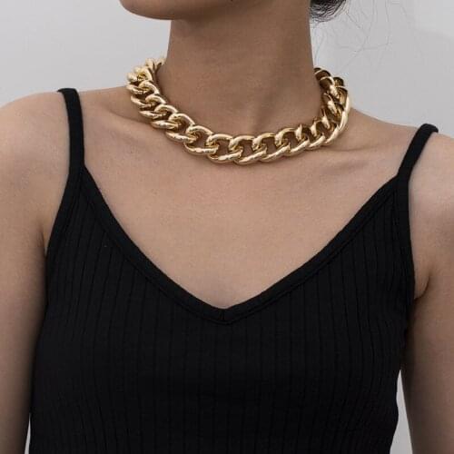 Jewelry fashion contracted multielement clavicle necklace personality exaggerated geometry aluminum chain necklace