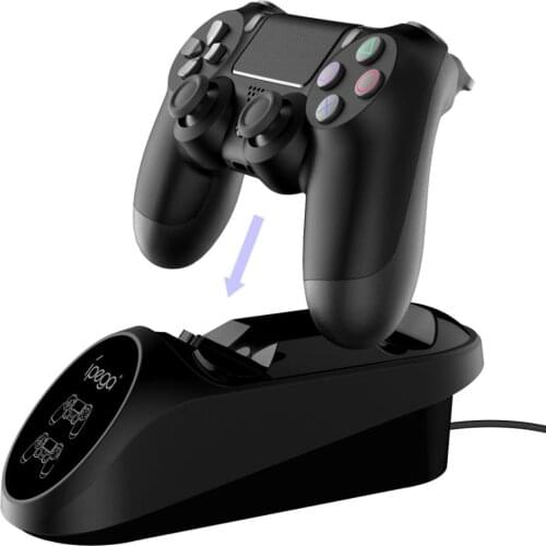 LED Indicator USB 2 Slots Gamepad Charger Dock Power Supply Fast Charging Station Stand for Playstation 4 PS4 Game Controller