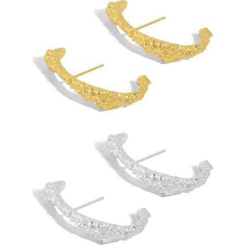 925 Sterling Silver Irregular Design Surface Stud Earrings For Womens Luxury Personalized Statement Fine Boho Tiff Jewelry