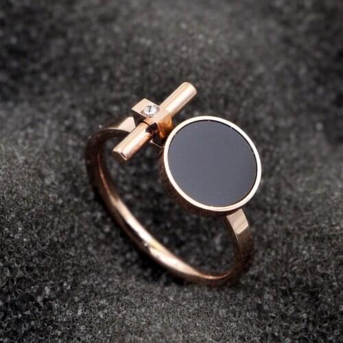 High quality Fashion Rose Gold Color Twisted Stainless Steel for Women Wedding Party Ring jewelry KK020