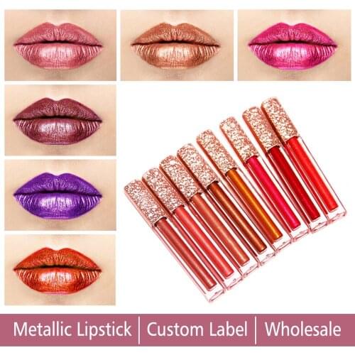 Wholesale New style Makeup Metallic Liquid Listick Non-stick cup Waterproof Shimmer Pigment Matte Lipgloss Custom Private Label