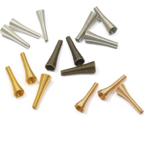 10 pcs Metal Spring Funnel Shape Spacer Beads Caps Beading Supplies Cone Spring Coil End caps For Jewelry Makings Accessories