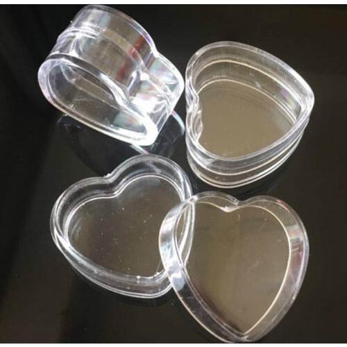 10 Pcs/set Mini Clear Plastic Heart Shape Empty Cosmetic Lip Balm Cream Pot Jar Box Makeup Container Travel Bottling