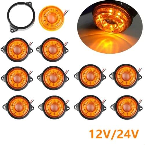 10pcs Yellow Truck Light 24v Car Side Lights Auto Car Bus Truck Wagons Side Marker Indicator Trailer Light Side Lamp 12V/24V