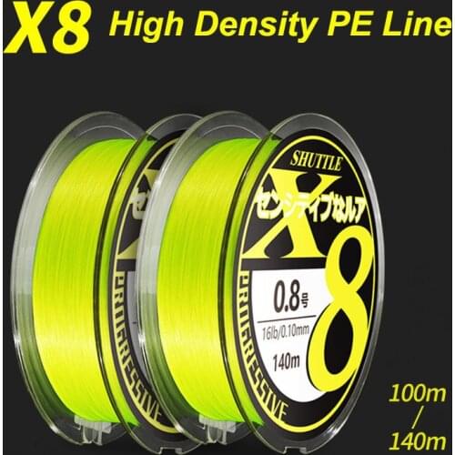 100M 140M Fishing Line PE 8 Braided Stands Weaves Rope Japan Multifilament Fishing Line Smooth15-70LB 0.8-6 Fishing Tool X504B