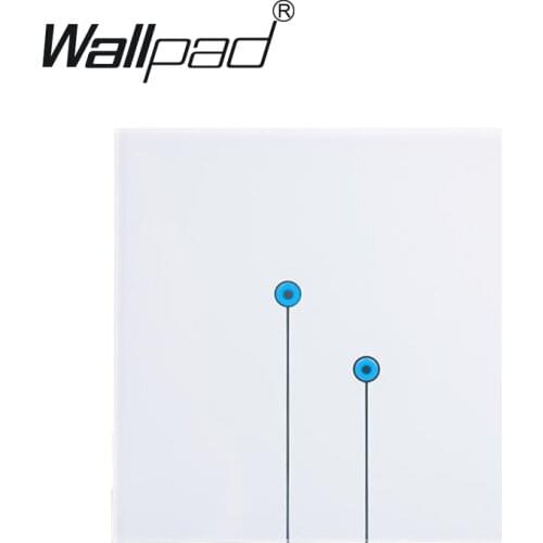 110V~220V White 2 gangs 2 way Waterproof Glass Screen LED touch light switches wall switch touch,Wallpad Free OEM,Free Shipping