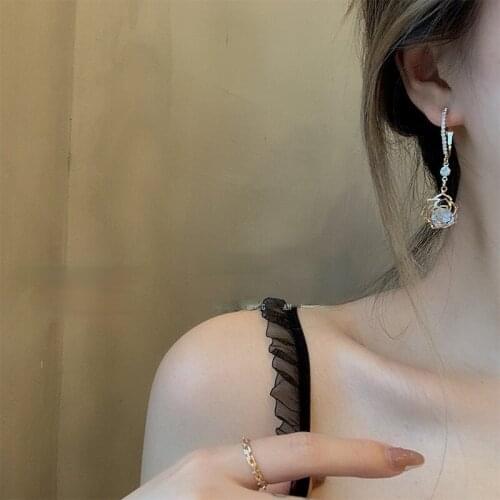 East Gate Rose Zircon Earring Buckle South Korean High Sense of Temperament Set Earrings Female New Earring Products