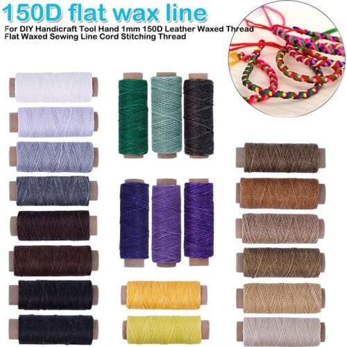 150D 50M Waxed Thread Wax String Cord hand Sewing Craft Tool Portable for DIY Handicraft Leather Products Waxed Thread Cord