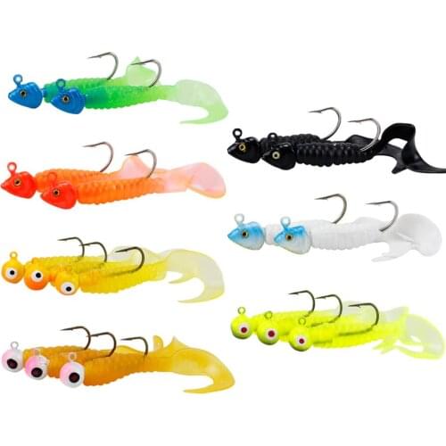 17 Pieces/Set Paddle Tail Swimbaits, Soft Jerk Baits, Soft Fishing Lures - 3D Lifelike Eyes, Tail