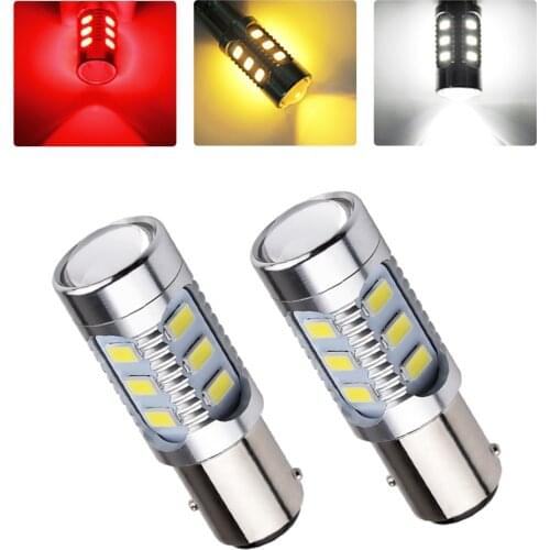 2pcs BAY15D Led 1157 12 led 5730 smd High Power Fog Tail Brake Stop Bulbs White Red Yellow car light source p21/5w led auto lamp