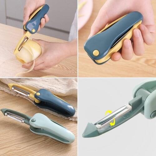 2PCS Kitchen Vegetable Peelers 2 In 1 Foldable Steel Swivel Peelers Food Peelers Carrot Potato Peeler Fruits Vegetables Tool