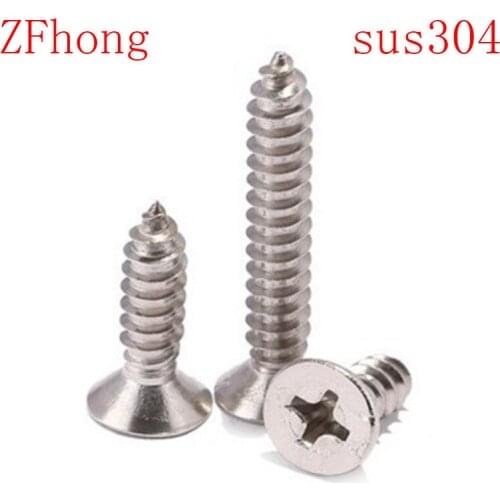 200pcs M2 M2.3 M2.6 304 Stainless Steel Countersunk Cross Head Self Tapping Screws