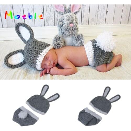 2019 New Rabbit Newborn BABY Photography Props Easter Rabbit Infant Baby Photo Prop Crochet Photography Props MZS-16085