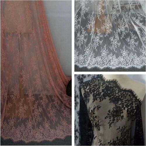 3M / Bag High Quality Soft Skin-friendly Eyelash Lace Fabric DIY Clothing Wedding Dress Accessories Home Screen Curtain