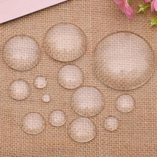 50pcs 10 12 14 15 20 25MM Round Transparent Clear Flat Glass Cabochon&Glass Dome Cover Pendant Cameo Settings