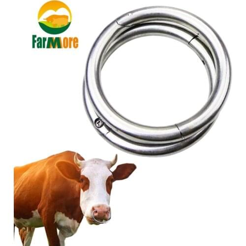 Large and Medium Cattle Traction Ring Large Circle Stainless Steel Nose Pliers Horse Ass Traction Tool Farm Equipment