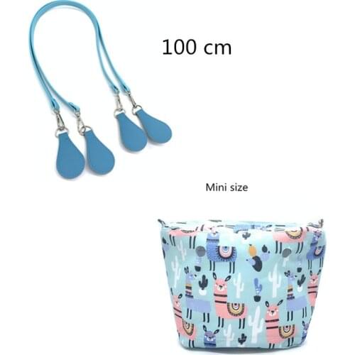Long bag handle with Size Inner Lining Zipper Pocket for mini obag tote