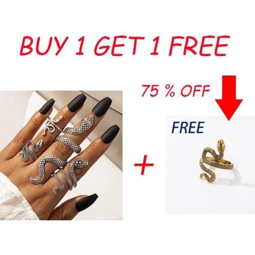 Docona 4pcs/set Vintage Silver Color Rings for Women Gothic Snake Animal Geometry Metal Alloy Finger Ring Sets Jewelry Anillos