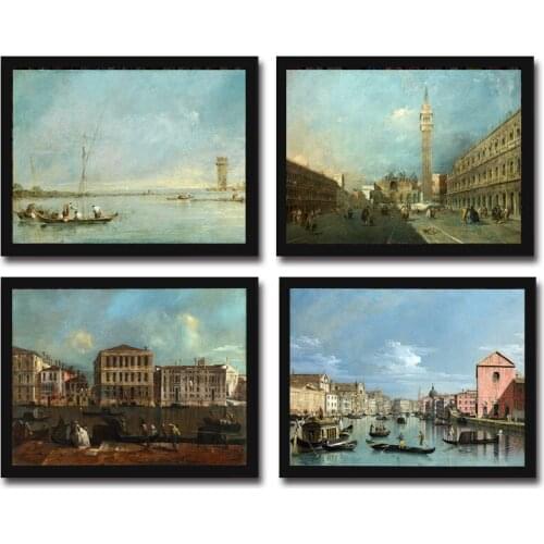 Cotton no frame classical Venetian architecture canvas printings oil painting printed on cotton home wall art decoration picture