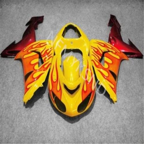 Injection Motorcycle Fairing kit For Kawasaki Ninja ZX10R 06-07 ZX 10R 06 07 ZX-10R 2006 2007yellow red flames Fairing